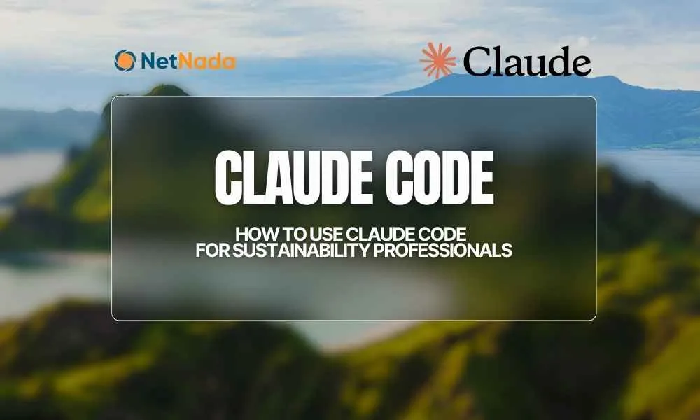 Claude Code in the Claude desktop app, used by a sustainability professional to turn emissions data into board-ready net zero deliverables