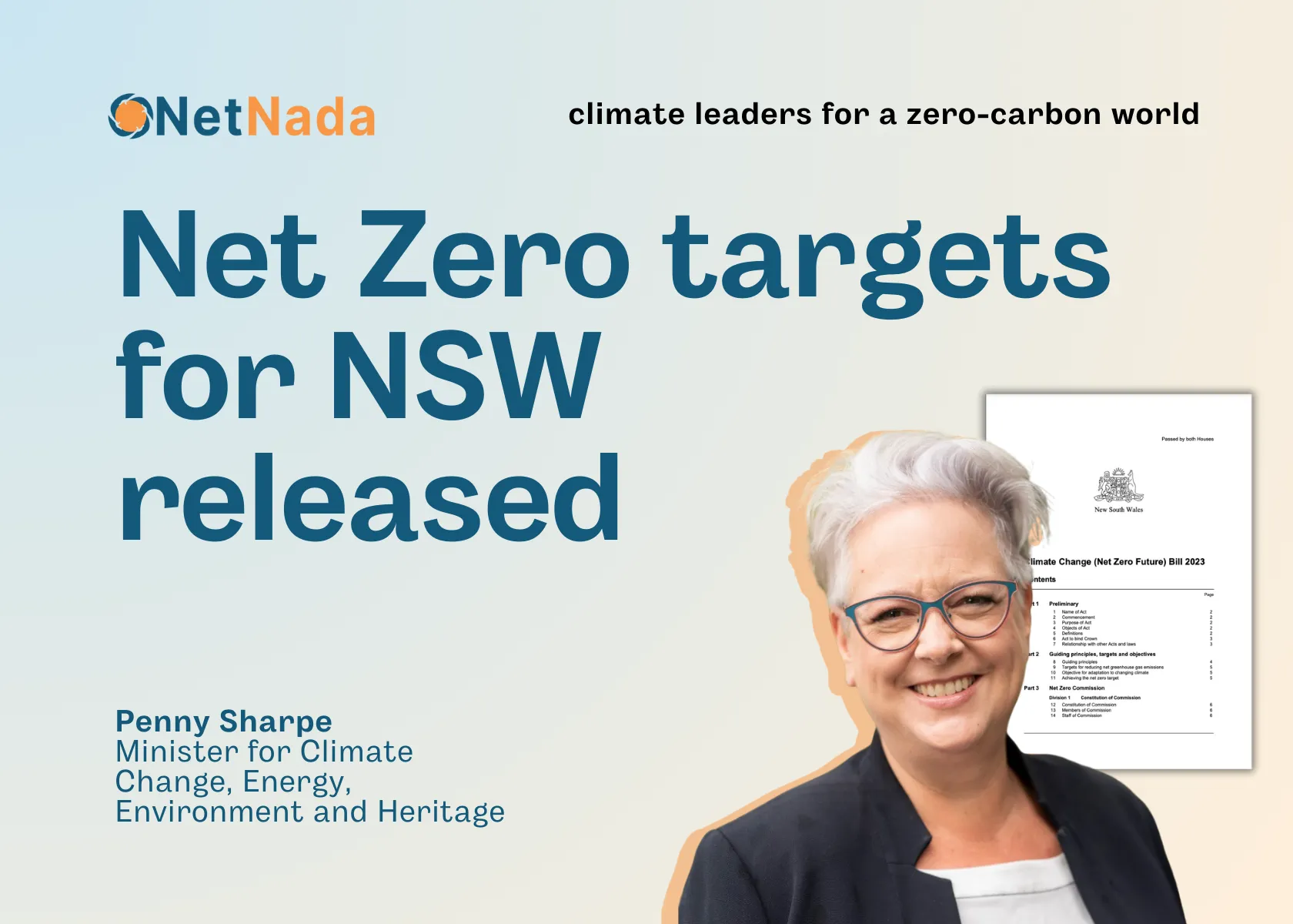 How will Climate Change (Net Zero Future) Bill 2023 impact business in NSW