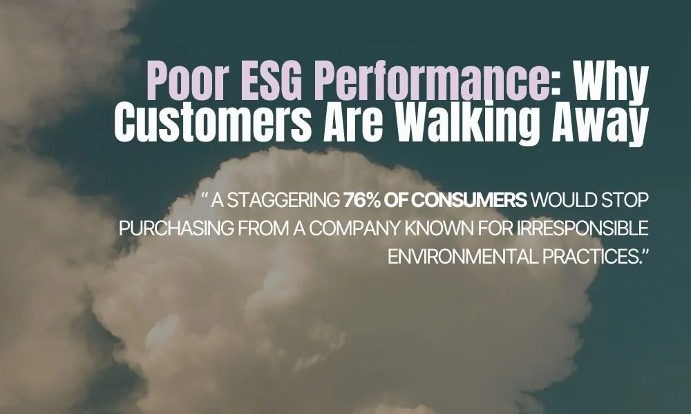 image of article title on a cloud background "Poor ESG Performance: Wy Customers are Walking Away"
