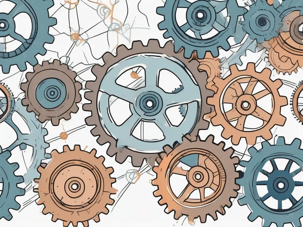 Image of gears with different colors